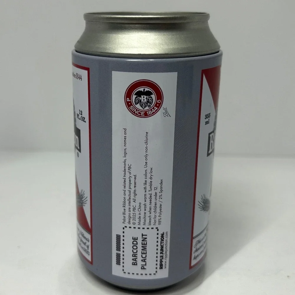 Pabst Blue Ribbon PBR Crew Socks in Collectible Beer Can Tin Bank White Red Blue